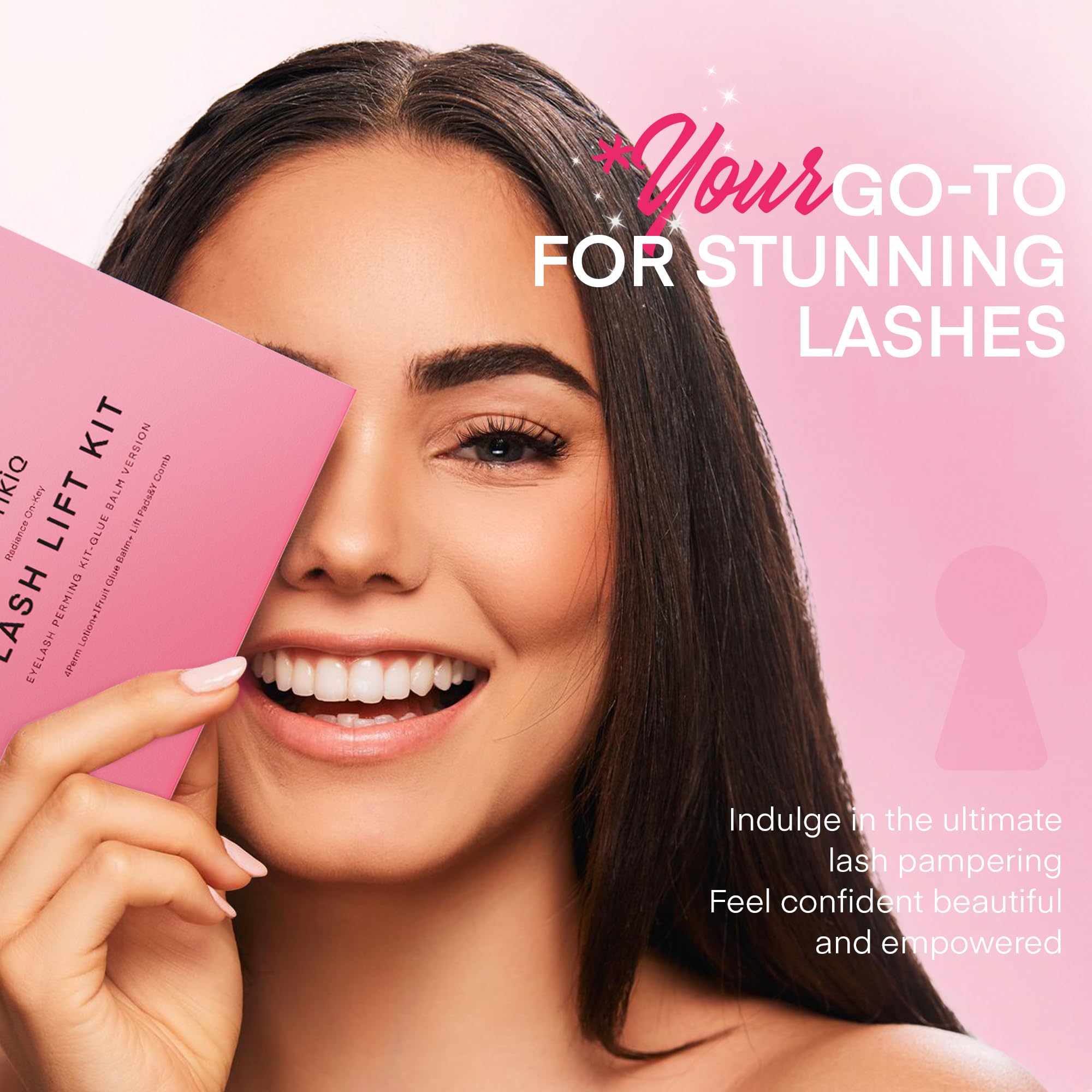 RONKIE Lash Lift Kit close-up shows lifted, defined lashes.