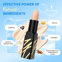 RONKIE Varita cafeína, diseño portátil ideal para viaje y retoques.
