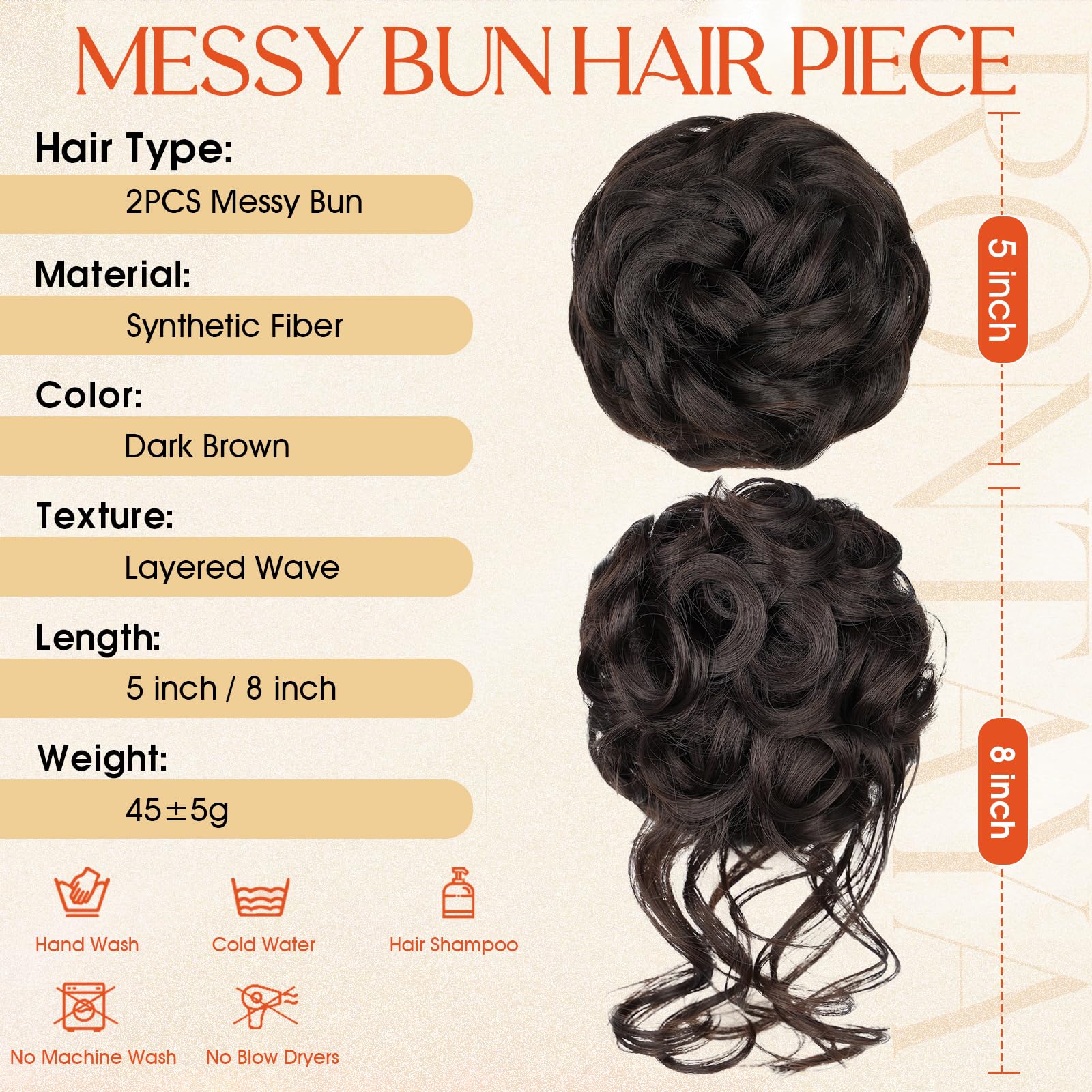 Rontaya messy bun hair piece with wavy curls offers quick, secure updo for busy mornings.
