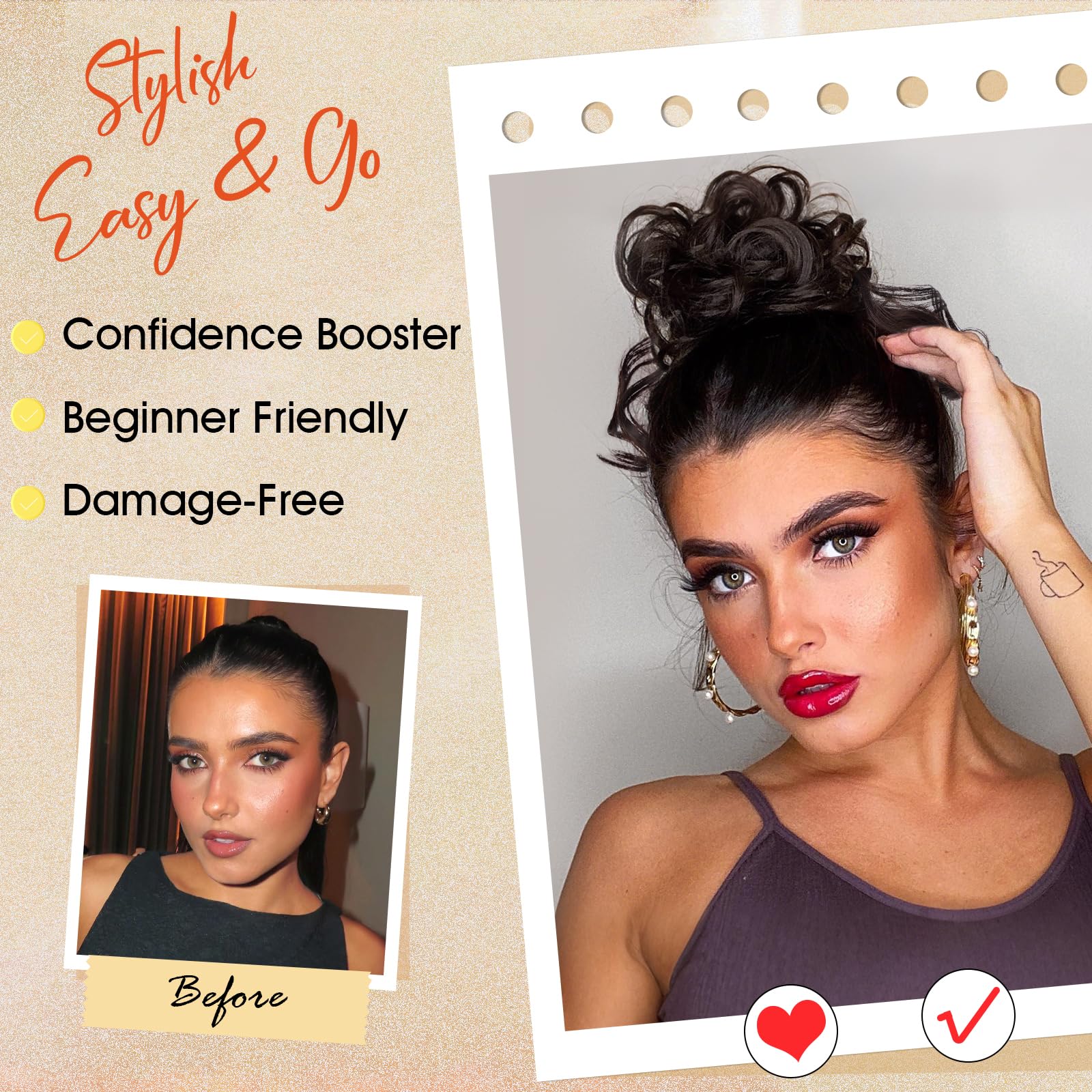 Rontaya updo wrap enhances versatility for weddings, parties, or casual days.
