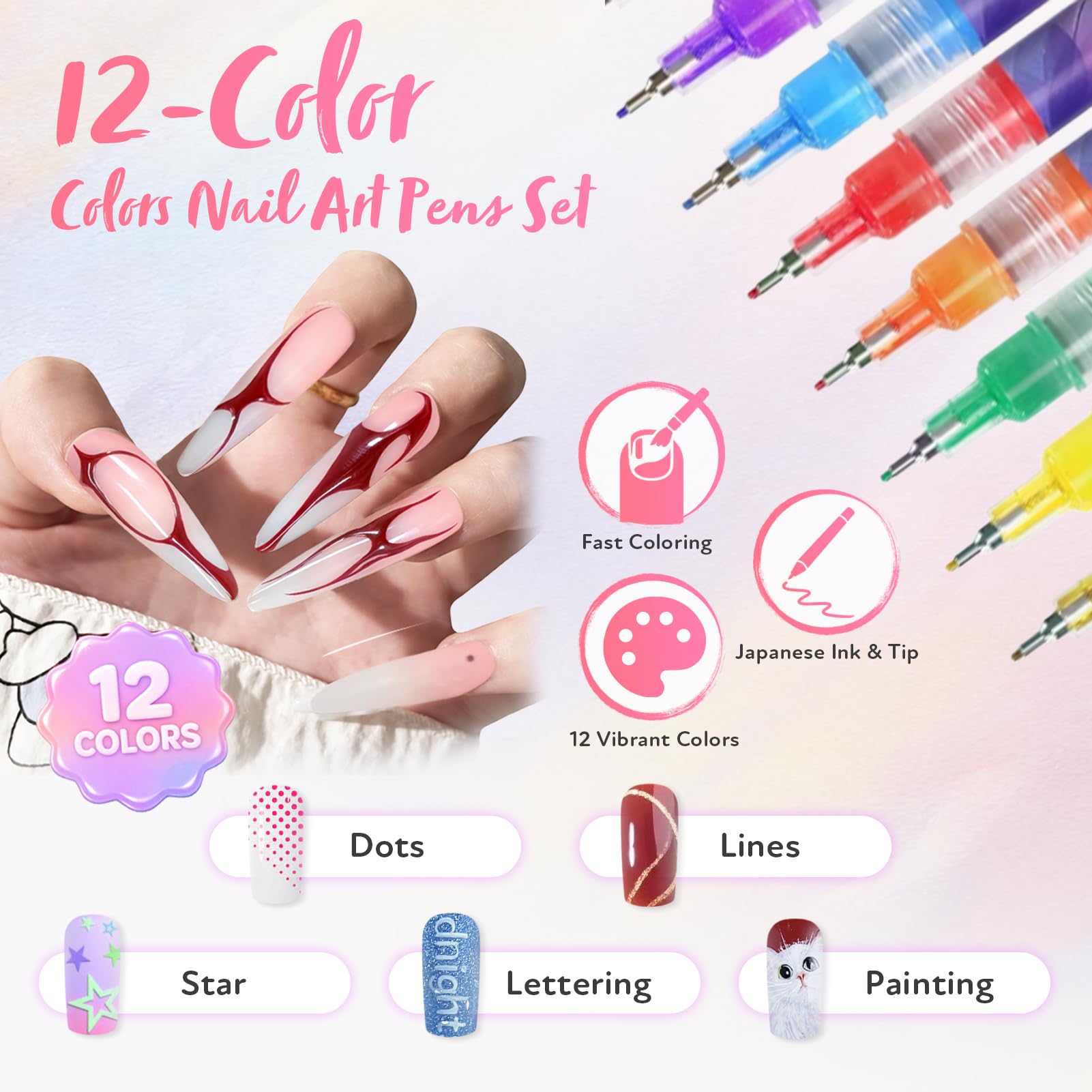 RONYUTON Ultra-fine 0.5mm tip pen enabling clean lines and micro-details.