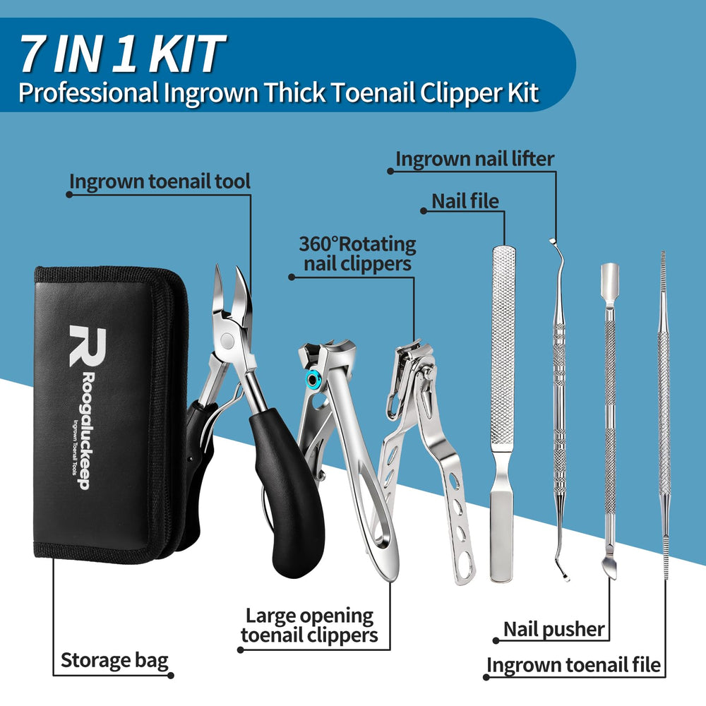 Roogaluckeep 360-degree rotating clipper adapting to nail curves