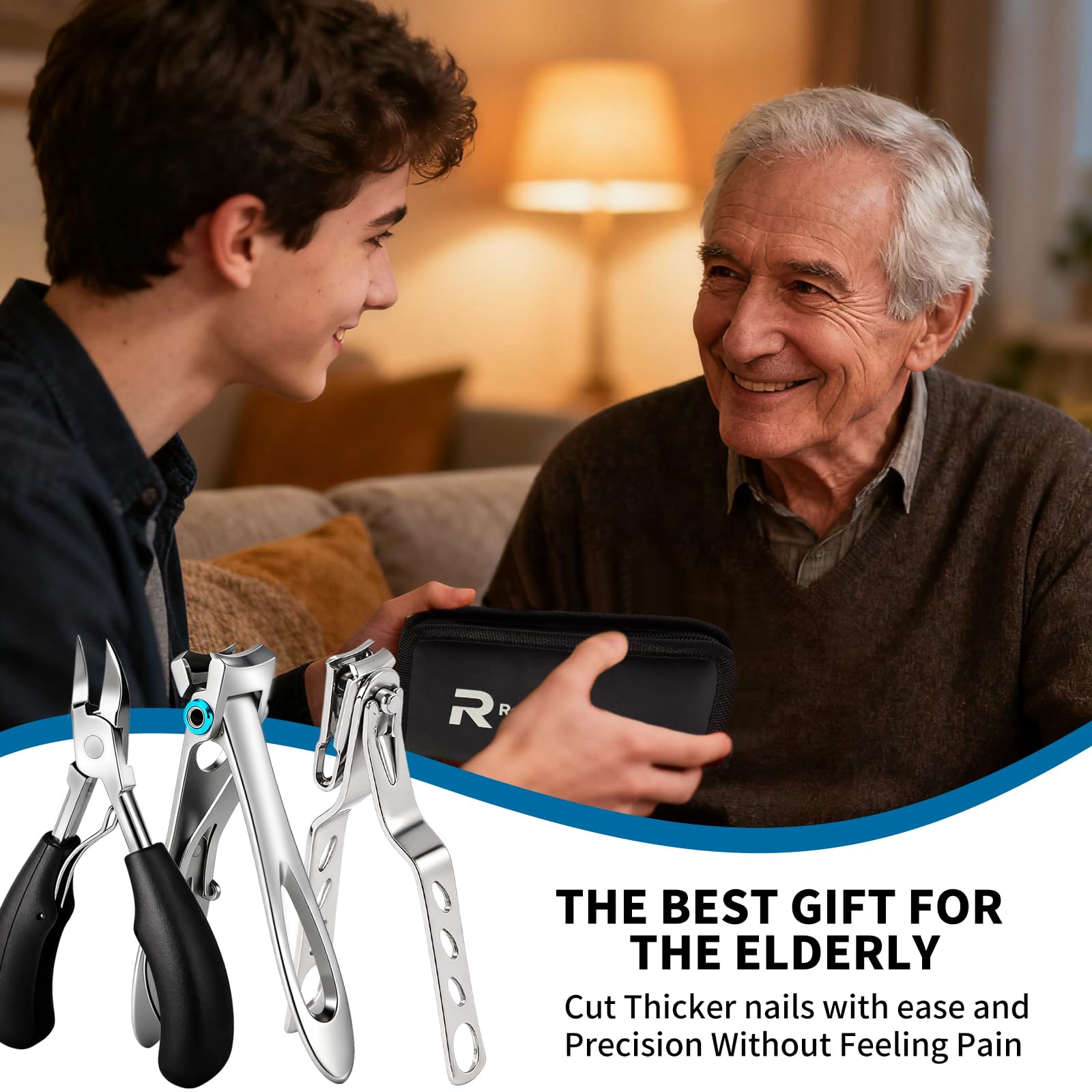 Roogaluckeep gift-ready foot care set packaging for family care