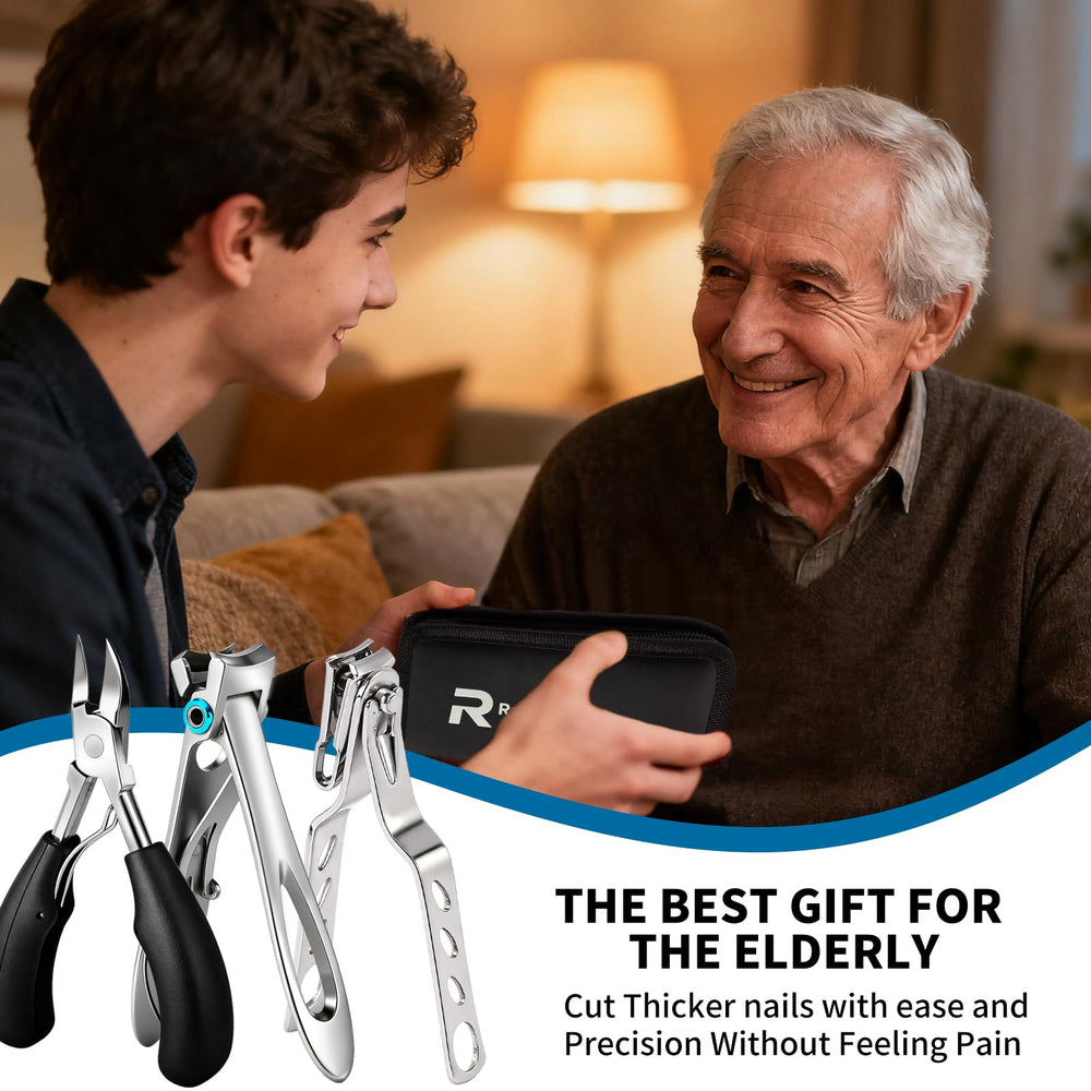 Roogaluckeep gift-ready foot care set packaging for family care