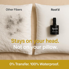 ROOT’D Hairline Powder close-up conceals bald spots with natural look.
