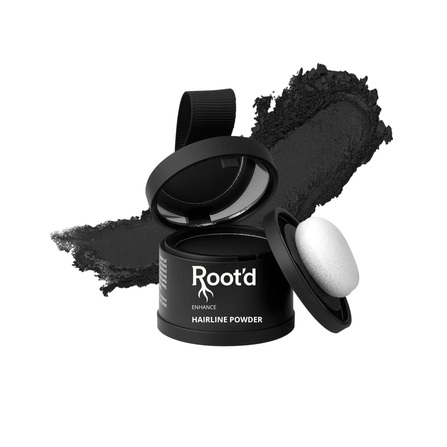 ROOT’D Hairline Powder compact close-up offers a natural finish for thinning areas.