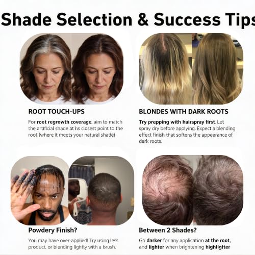 ROOT’D Hairline Powder shade light-brown swatch highlights shade matching for seamless blend.