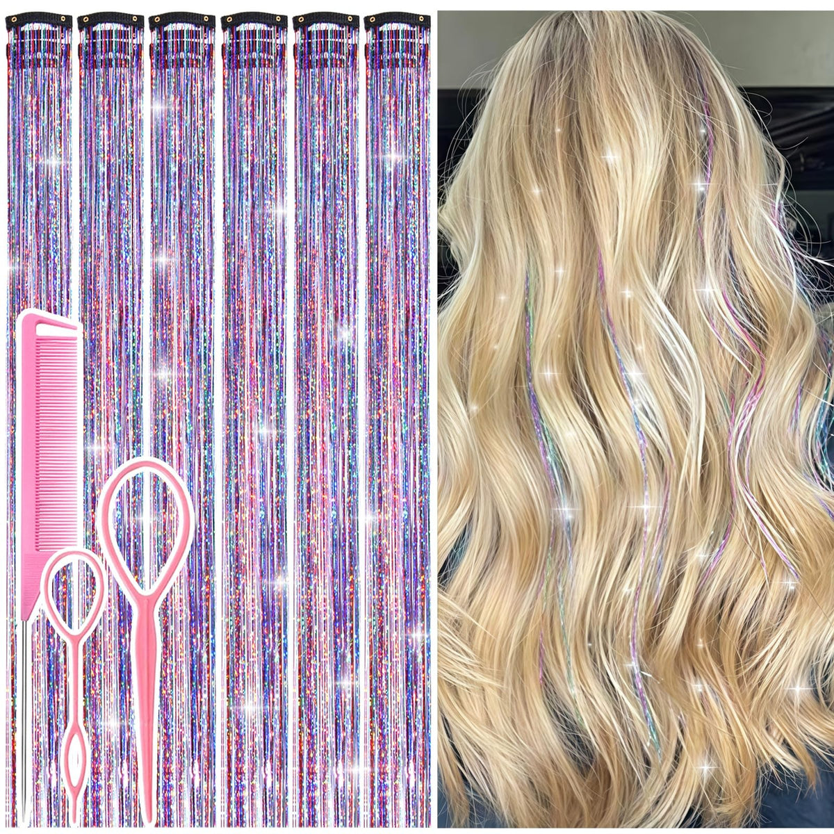 Rootoo Dreamy Colorful Hair Tinsel Kit adds instant sparkle for festivals and events