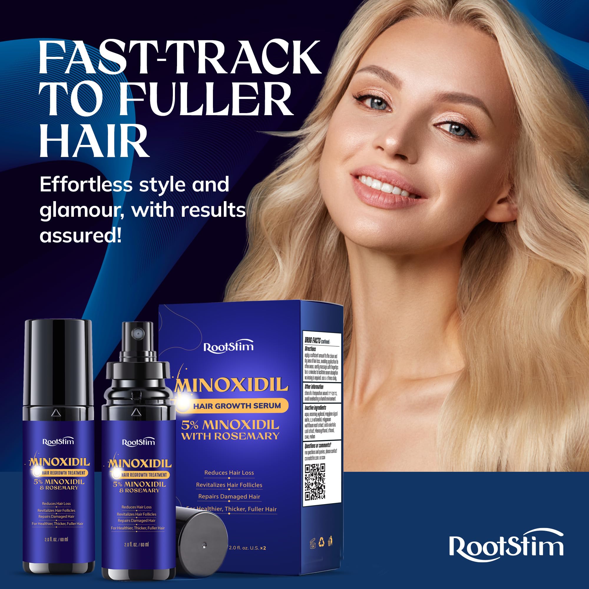 RootStim beard area application for targeted thinning areas