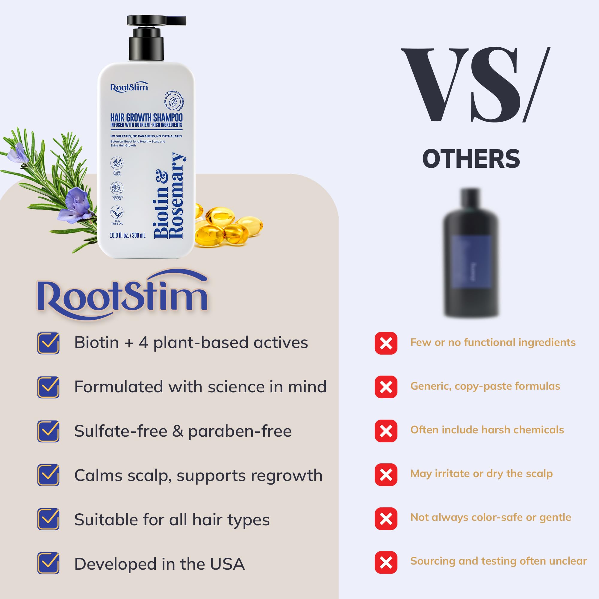 Brillo y suavidad tras usar RootStim champú biotina y romero