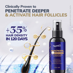 RootStim hair regrowth spray in use – convenient daily application.