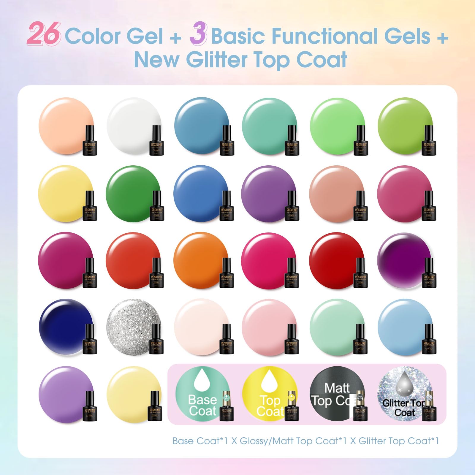 ROSALIND base base gel 5ml para una base duradera.