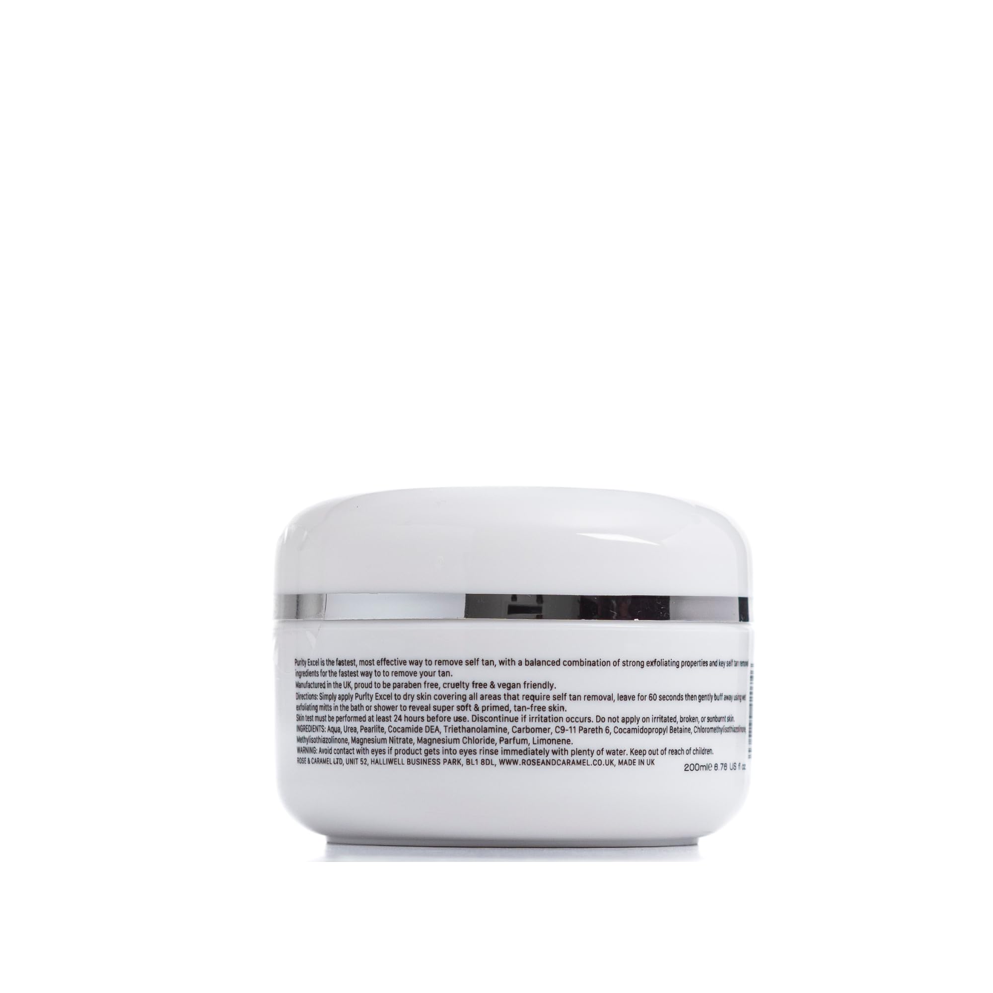 Rose and Caramel Purity Excel exfoliating particles visible for effective scrubbing.