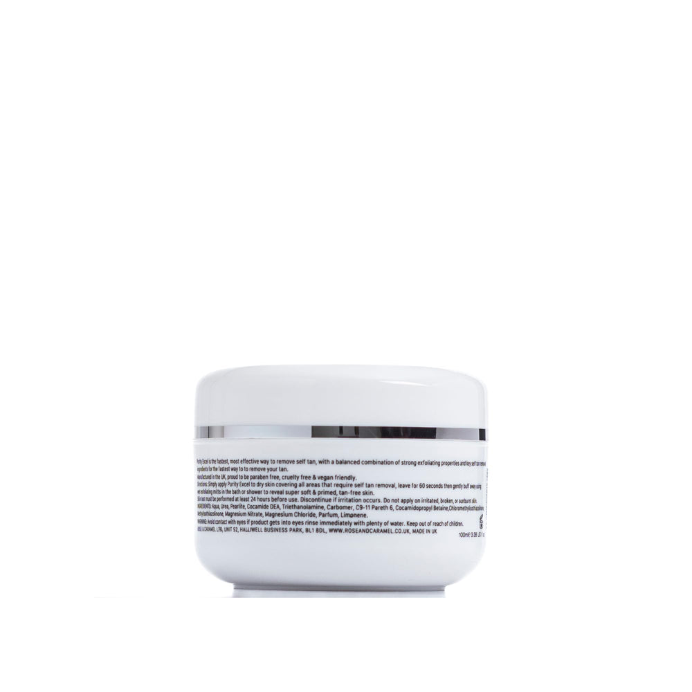 Rose & Caramel Purity Excel exfoliante corporal revela piel suave tras uso.