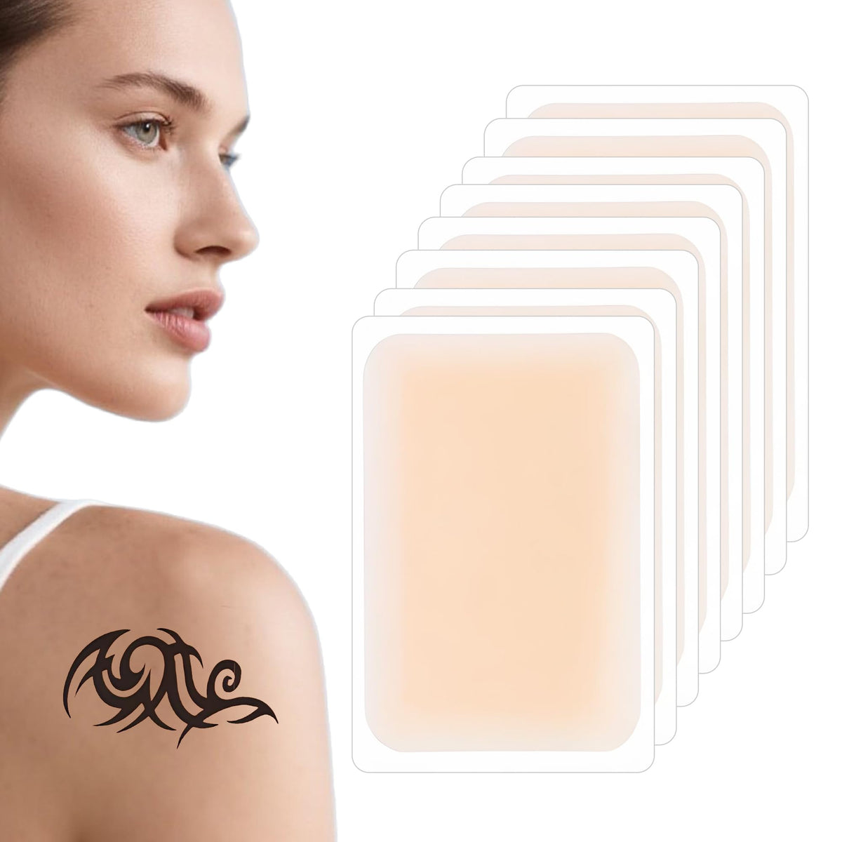 Parche Rose Romee para cobertura de tatuaje; flexible y resistente al agua.