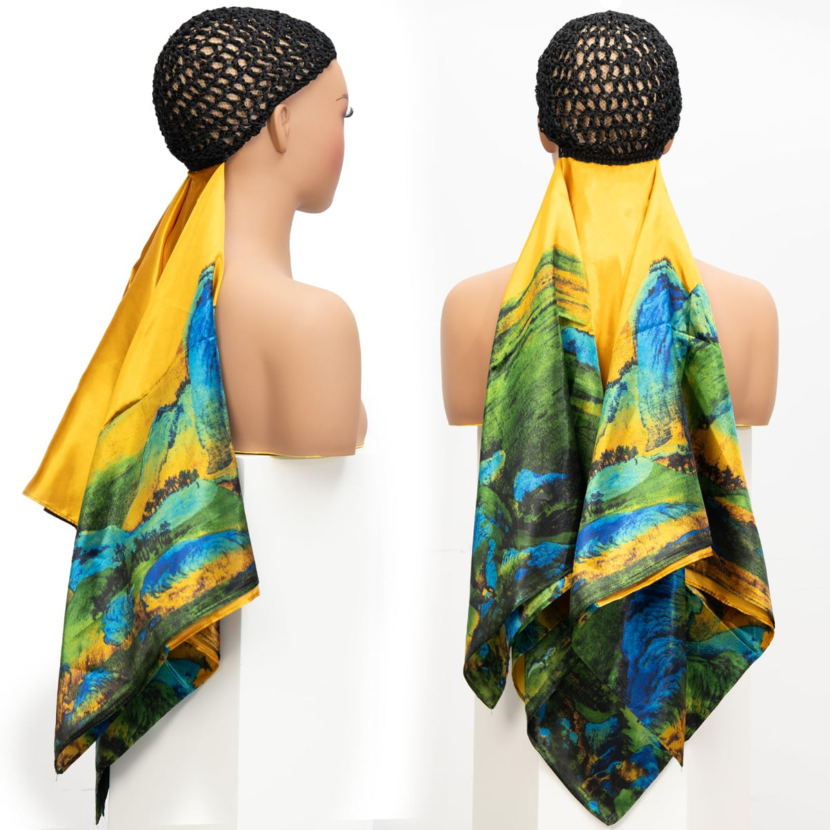 ROSEBONY gorro envolvente con pañuelo para cabello, protección suave de seda sin calor