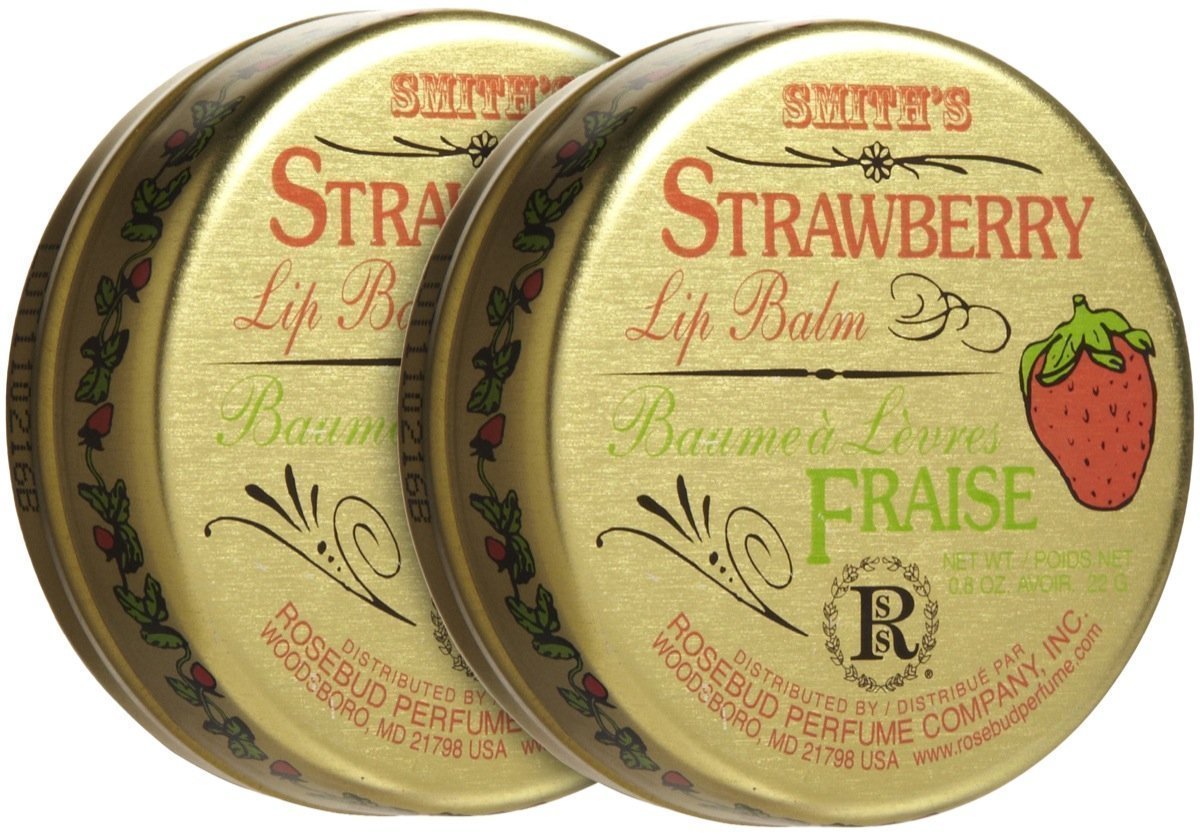 Bálsamo labial Rosebud Perfume Co. sabor fresa, pack de 2, aroma agradable y uso diario