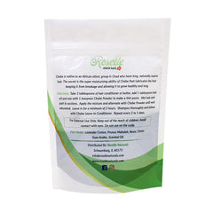 Roselle Naturals Chebe powder in hand highlights easy, mess-free application for DIY masks