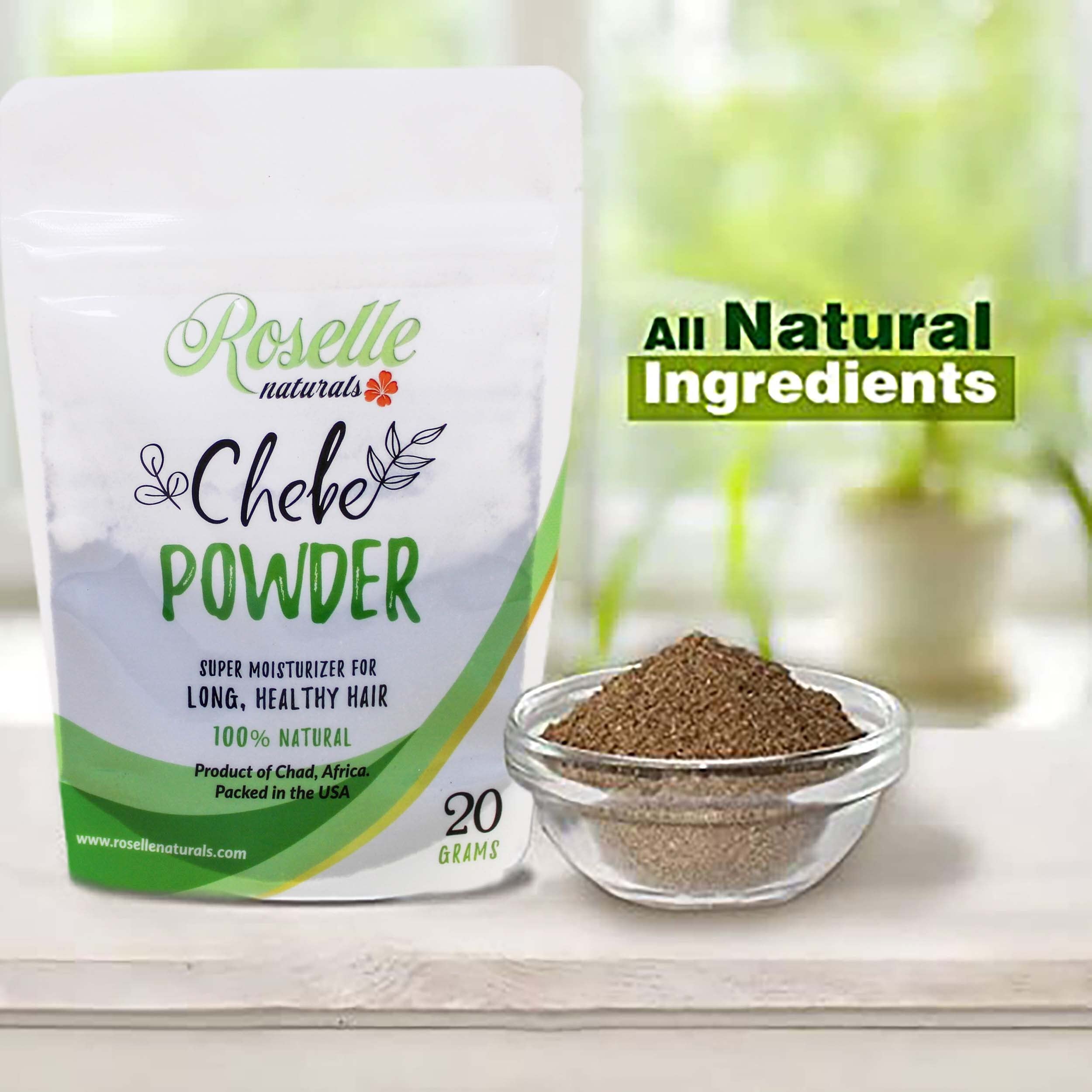 Scoop of Chebe powder ready to mix into a nourishing hair mask