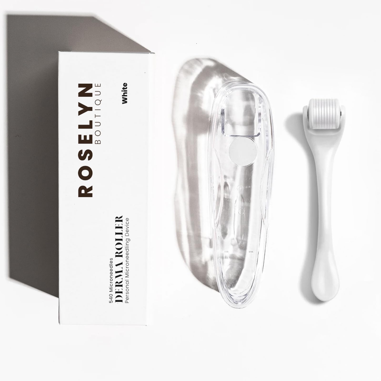 ROSELYNBOUTIQUE Derma Roller after-use glow shot suggesting refreshed skin.
