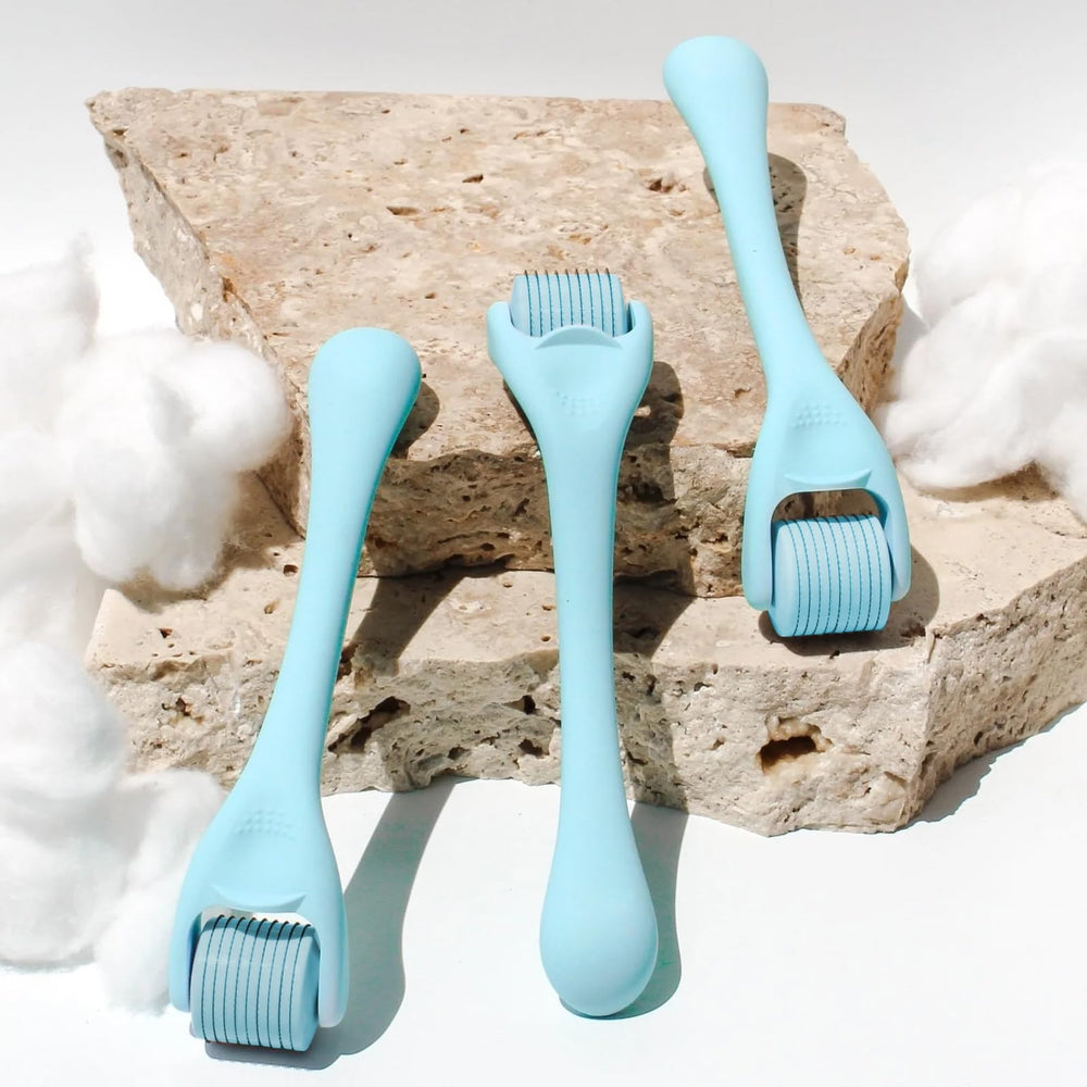 ROSELYNBOUTIQUE derma roller blue packaging for gift-ready presentation
