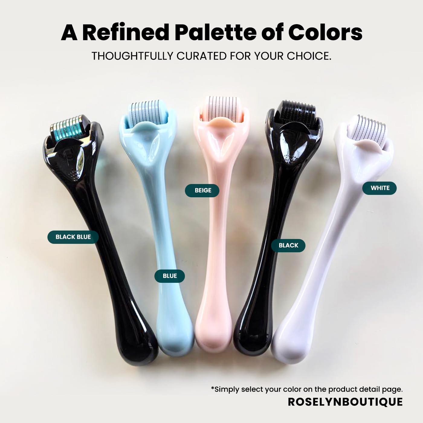 ROSELYNBOUTIQUE Derma Roller in sleek white color for clean design.