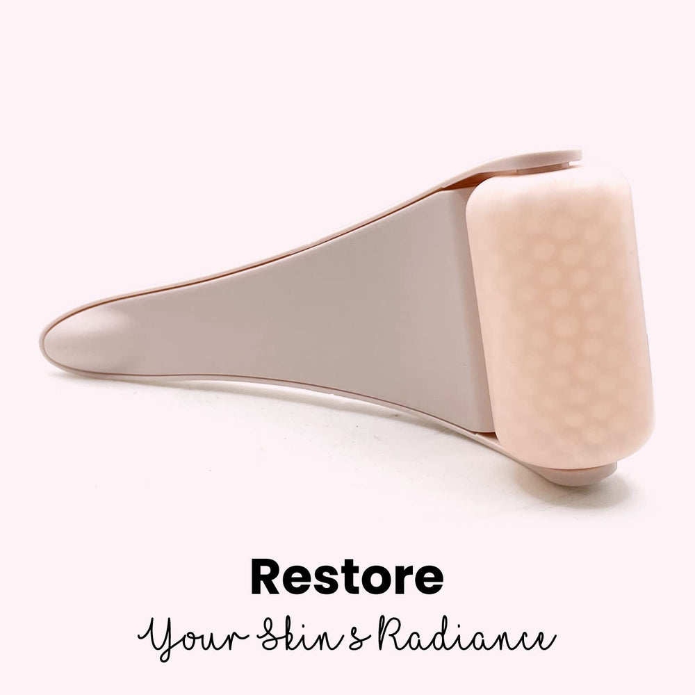 RoselynBoutique Ice Roller on cheeks during skincare for absorption boost.