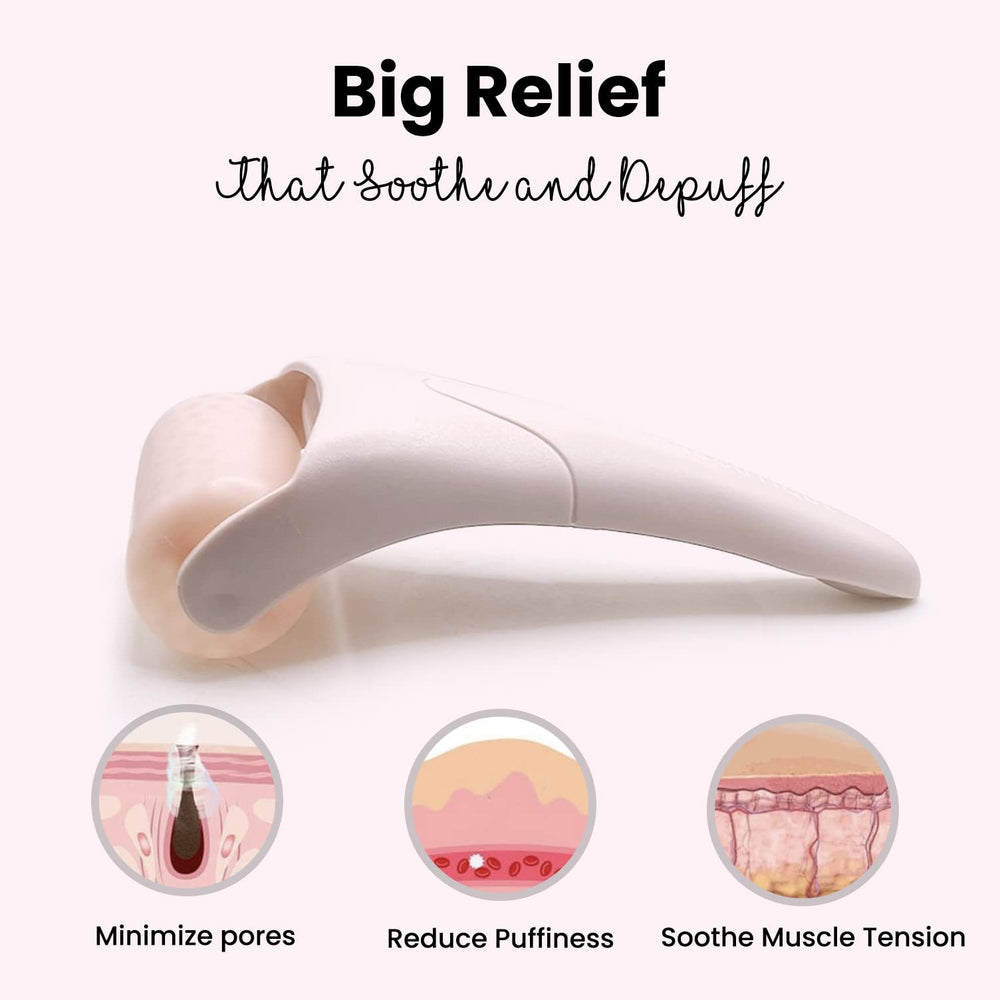 RoselynBoutique Ice Roller used on temples and neck to energize and soothe.