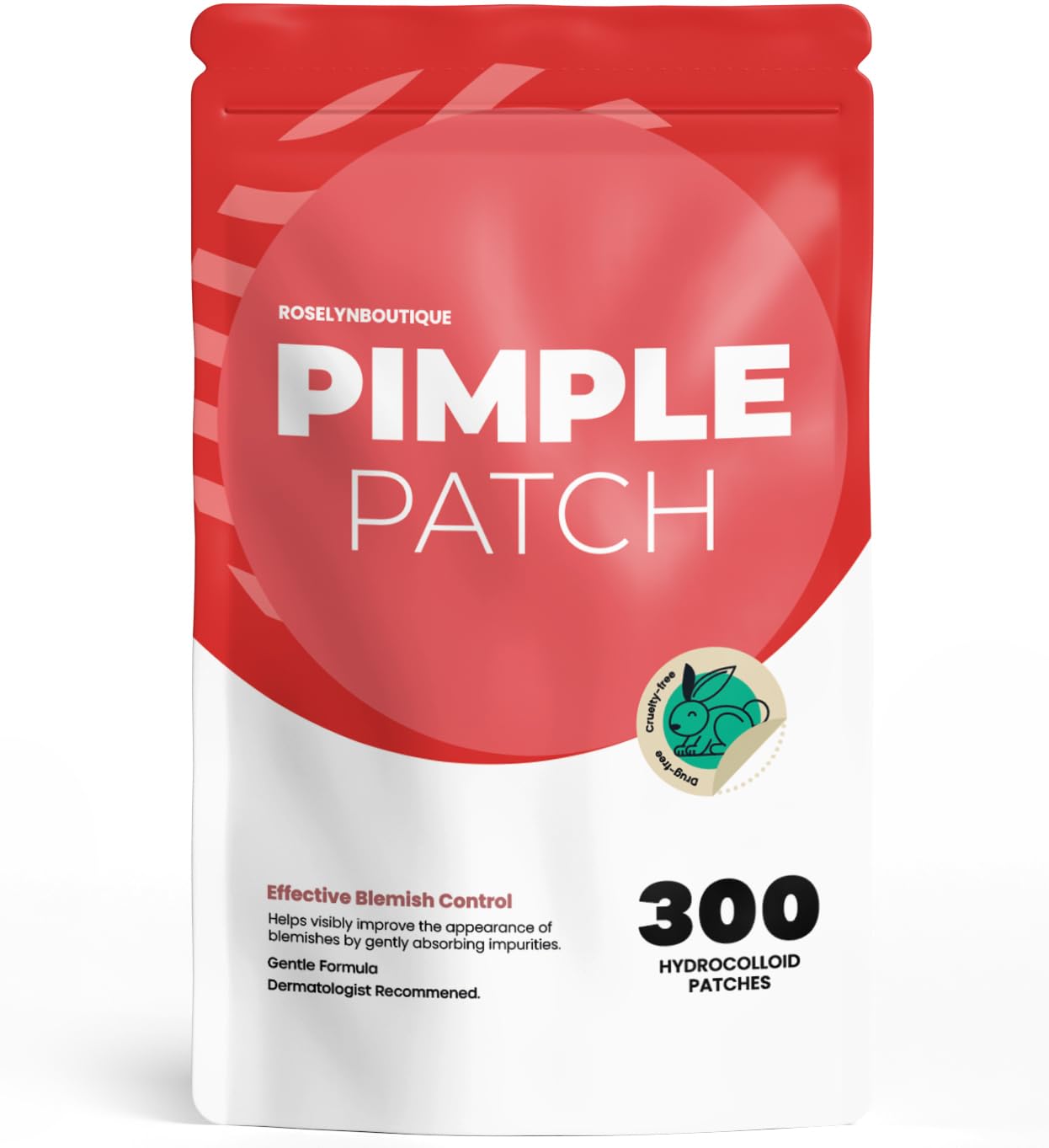 ROSELYNBOUTIQUE pimple patches 300-count pack for overnight blemish care.