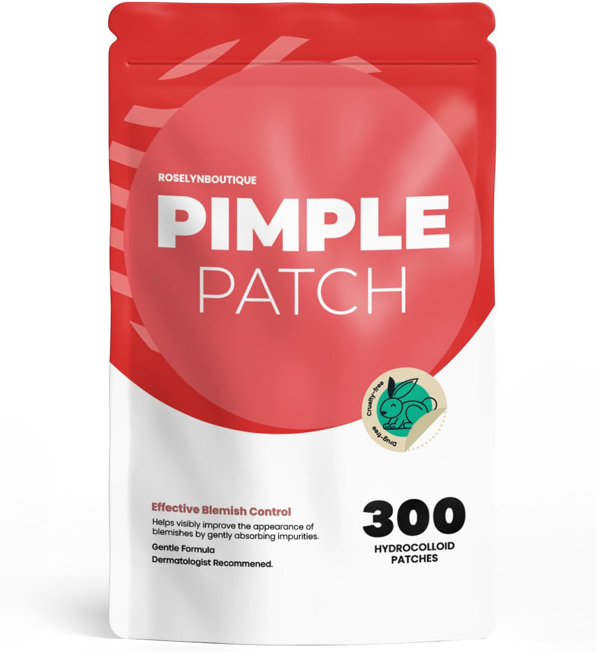 ROSELYNBOUTIQUE pimple patches 300-count pack for overnight blemish care.
