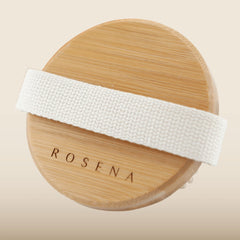 Rosena Dry Brushing Body Brush supports lymphatic drainage with strap-guided brushing.