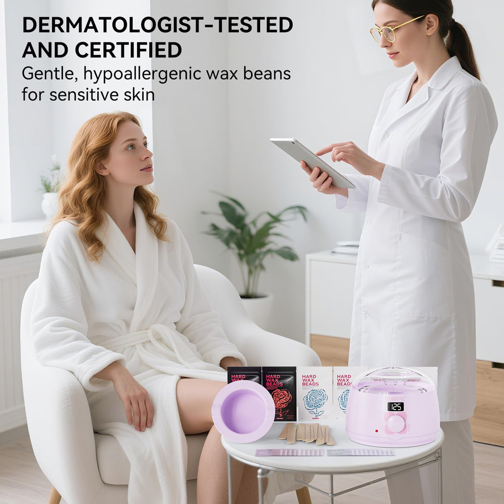 ROSEPIL beginner-friendly home salon kit for convenient waxing.