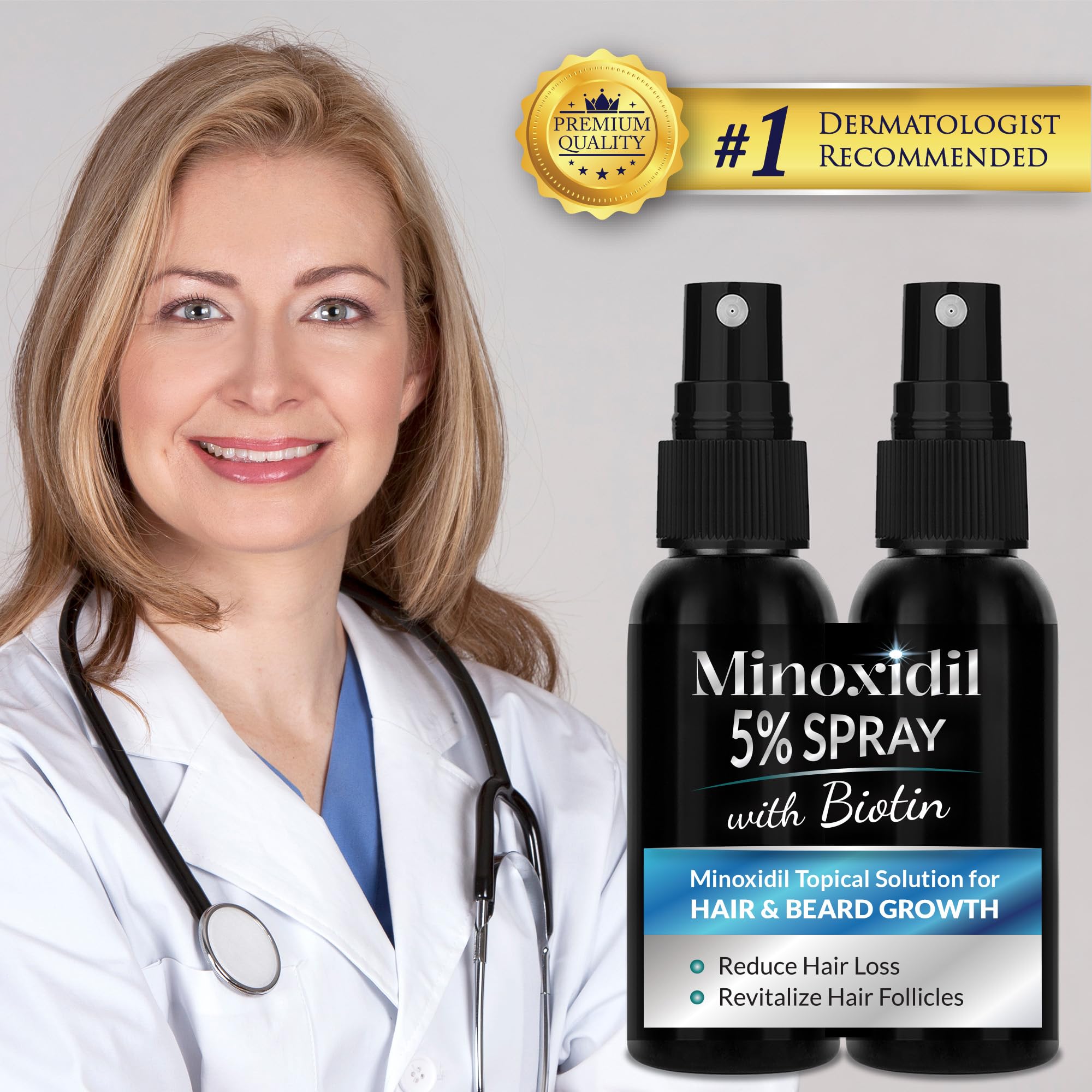 Envase Rosever Minoxidil 5% en vidrio para uso diario