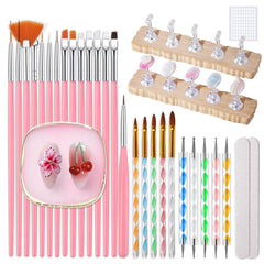 Rosiour 38Pcs Nail Art Brushes Set for versatile gel nail designs