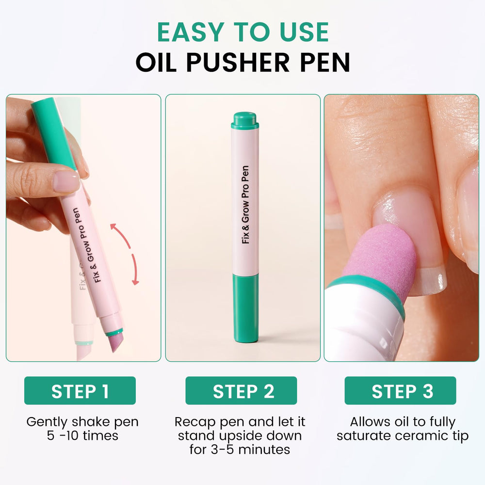 Rosiour ceramic-tip cuticle pusher close-up showing safe nail bed work