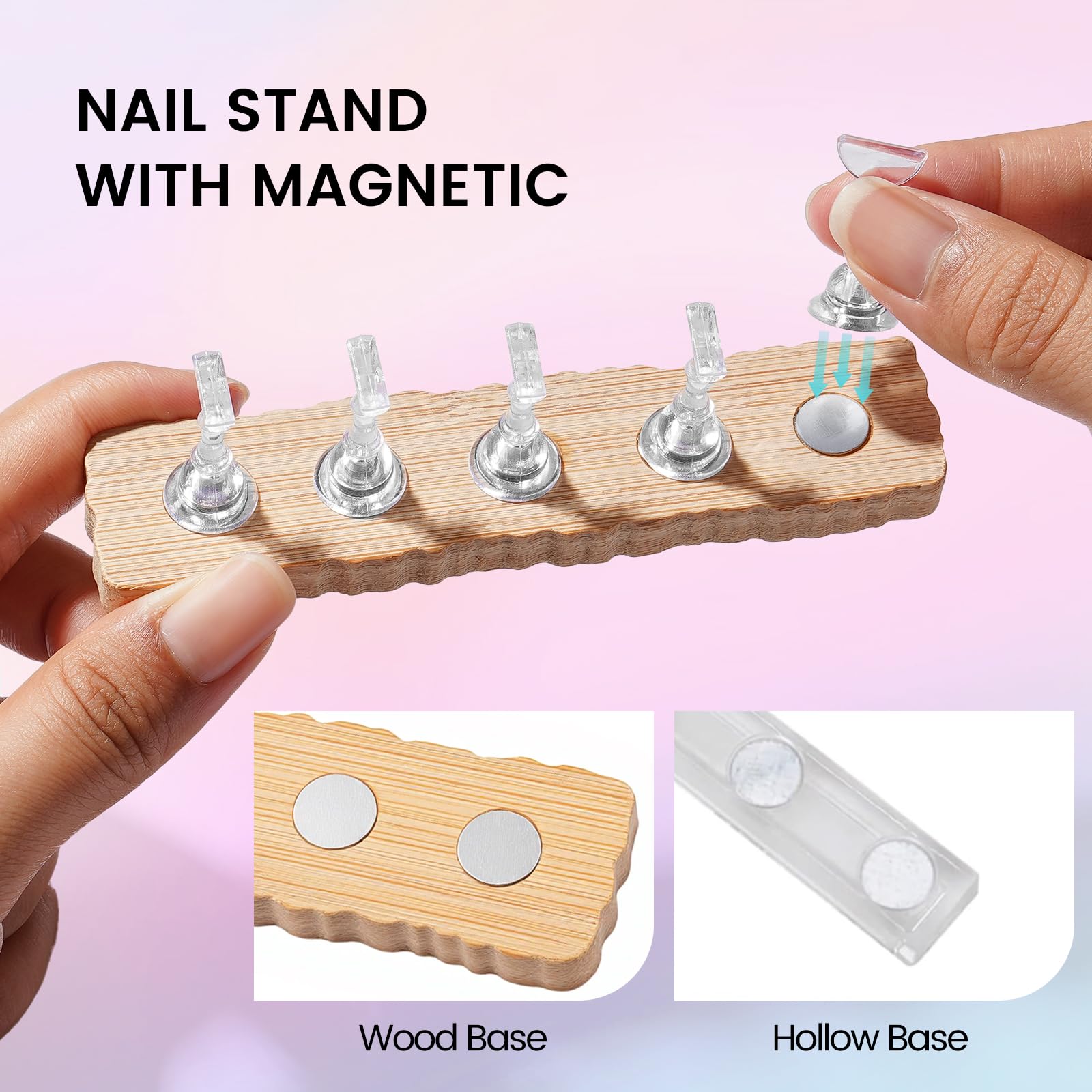 Rosiour Magnetic Nail Art Stand keeps brushes steady during practice