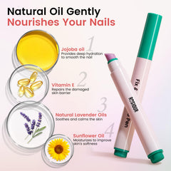 Rosiour oil-infused pusher applying micro-Dosin blend to nourish edges