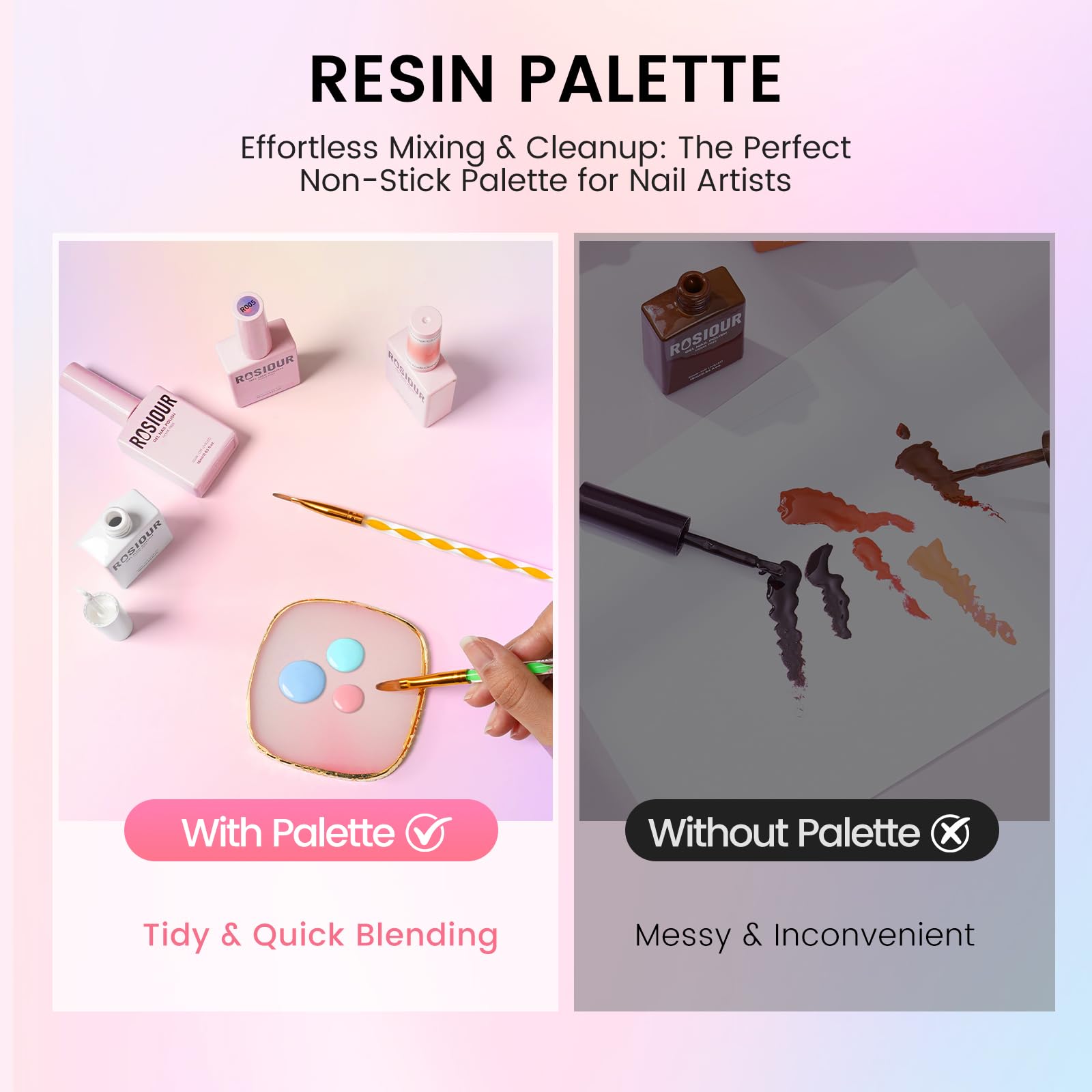 Rosiour Resin Palette for easy color mixing and pigment blending