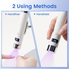 Rosiour Mini UV lamp with auto sensor display for precise timing.
