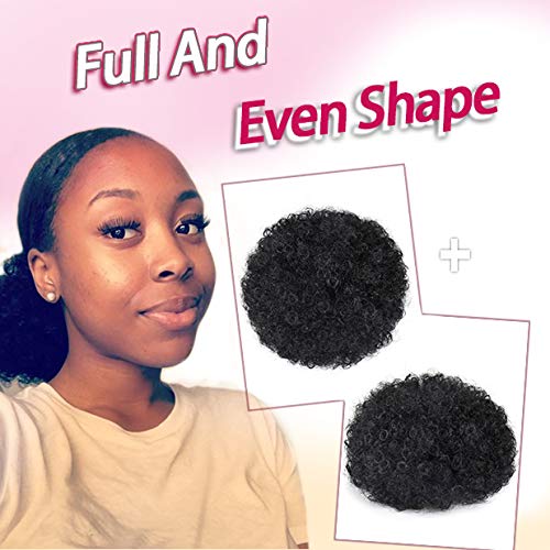 Rosmile Afro Puff ponytail size 7-8 inches for balanced volume.
