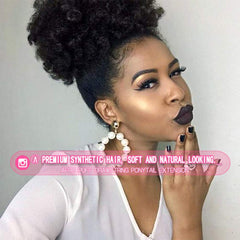 Rosmile Afro Puff texture close-up showing soft, natural-looking curls.