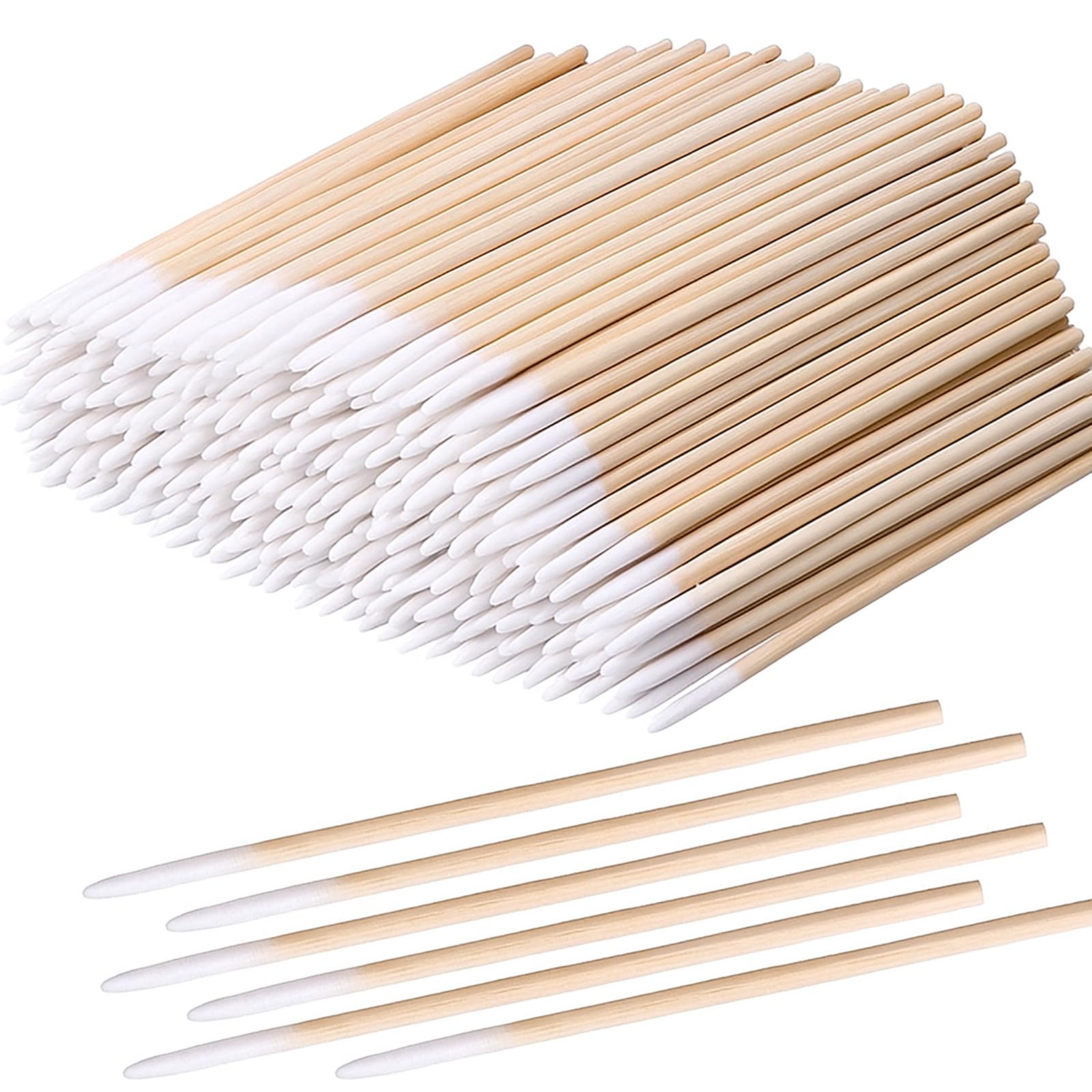 Rouceyxin precision cotton swab with bamboo stick for precise makeup corrections