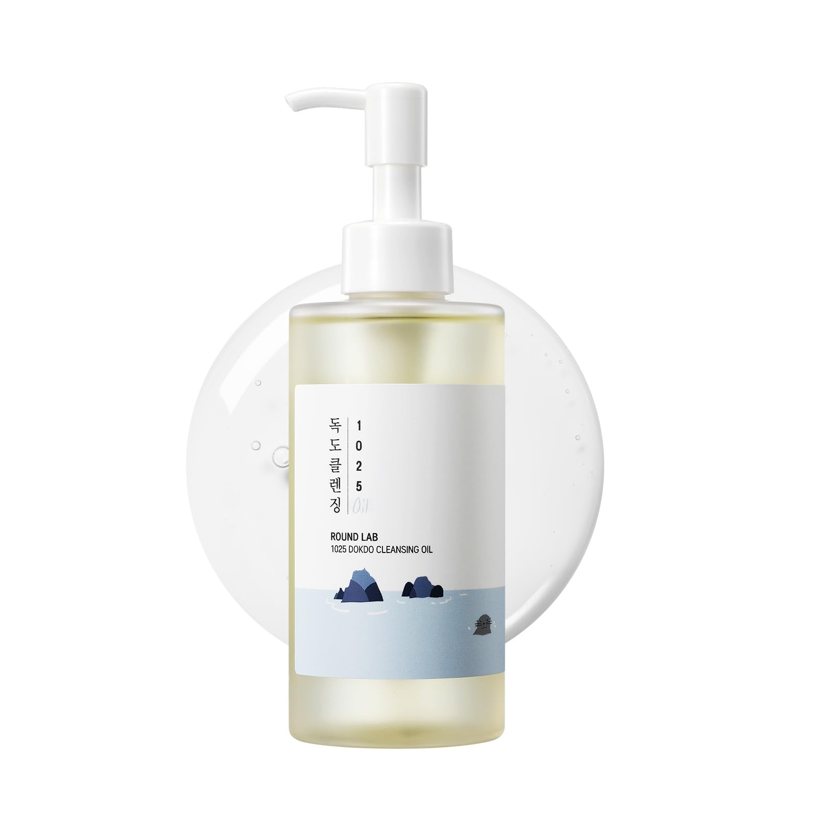 ROUND LAB cleansing oil bottle, gentle makeup remover for sensitive skin