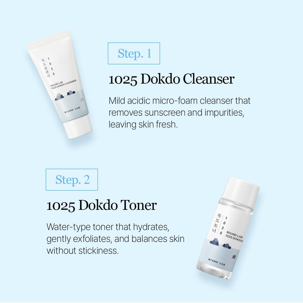 ROUND LAB Dokdo kit mini crema hidrata y protege la barrera cutánea