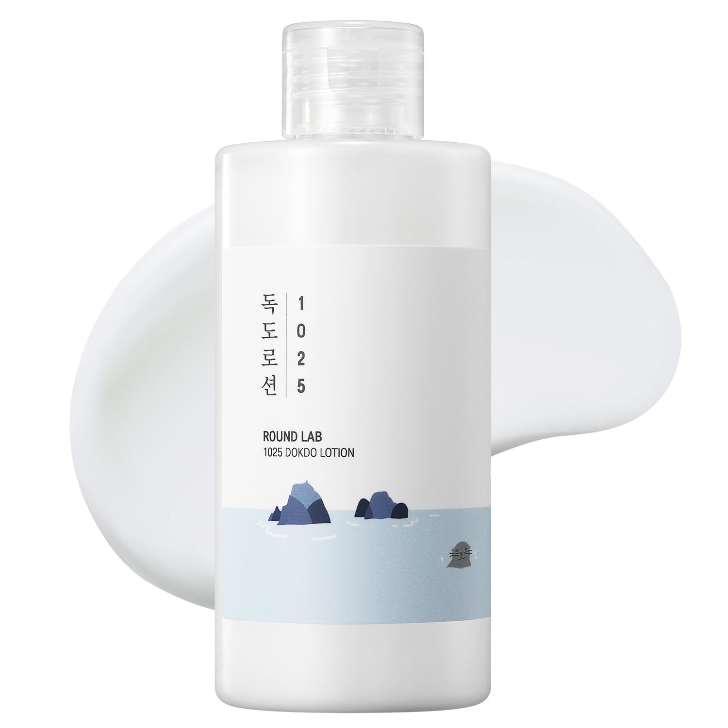 ROUND LAB 1025 Dokdo Loción – botella elegante, hidratación suave para piel sensible, uso diario.
