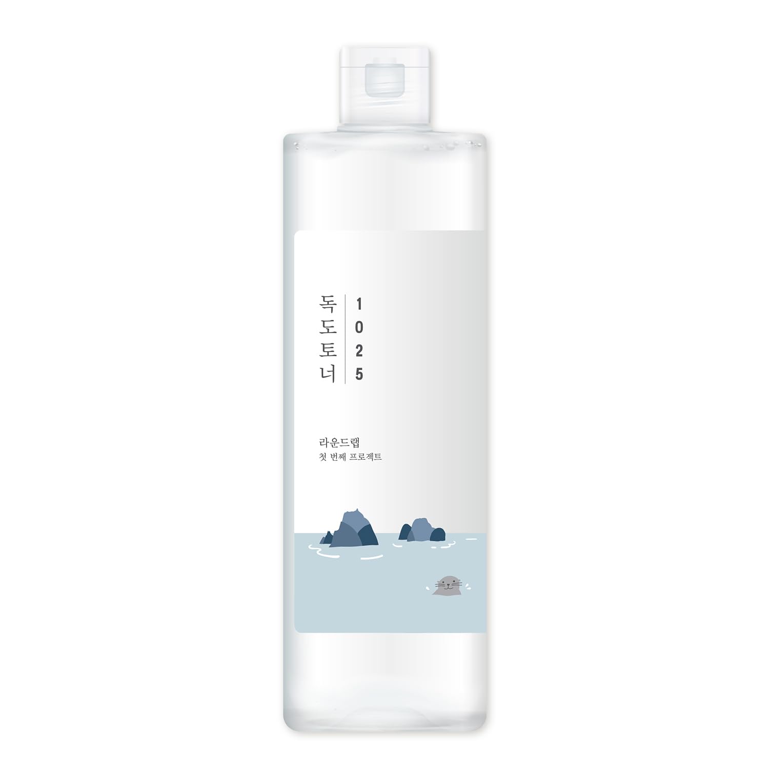 ROUND LAB 1025 Dokdo Toner on face showing quick absorption and balanced finish.