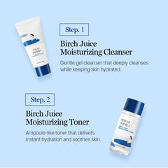 ROUND LAB Birch Juice Crema mini, hidratación suave para piel sensible.