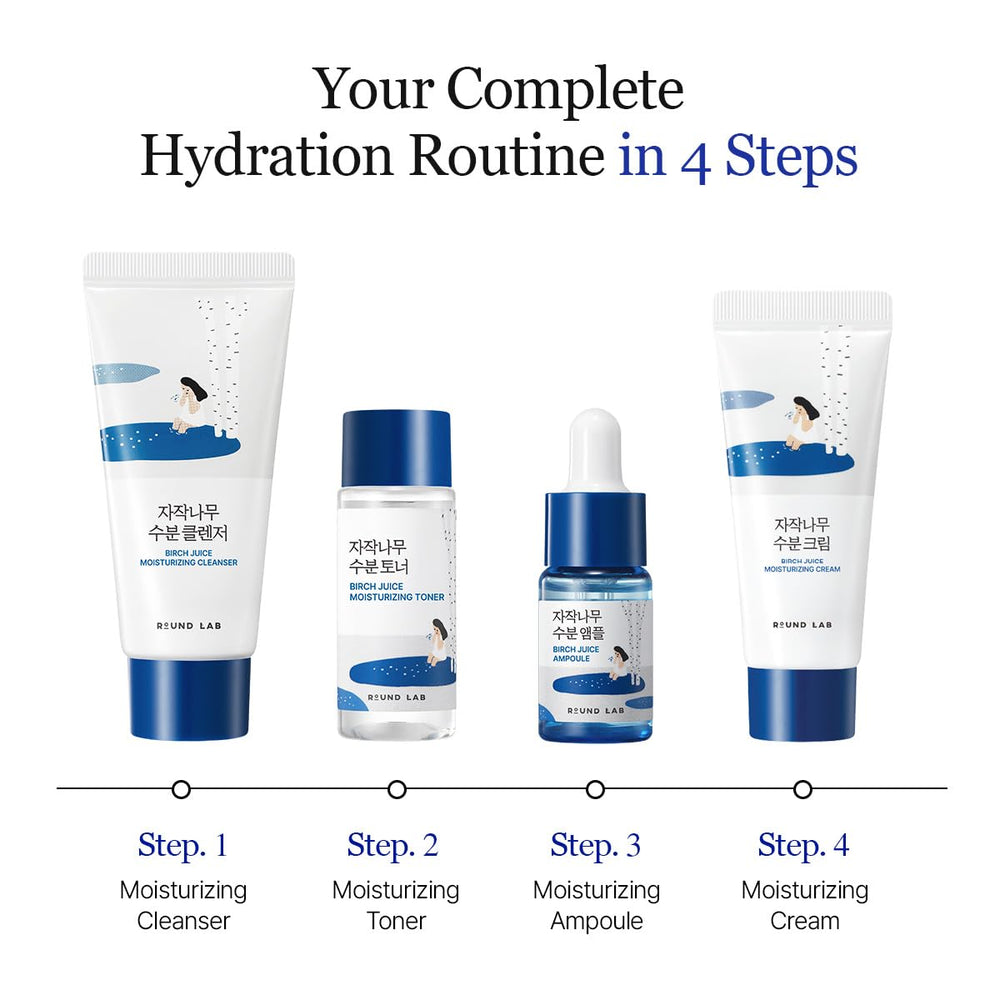 ROUND LAB Birch Juice Serum mini, textura ligera que hidrata sin irritar.