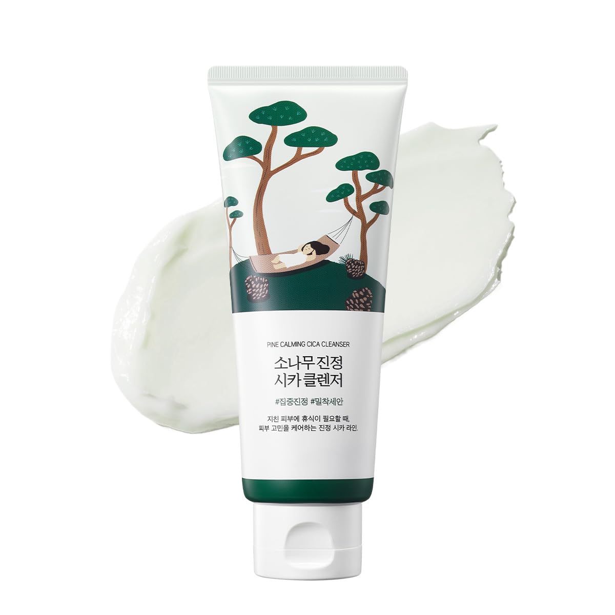 ROUND LAB Pine Calming Cica Cleanser botella en foto, limpieza suave para piel sensible