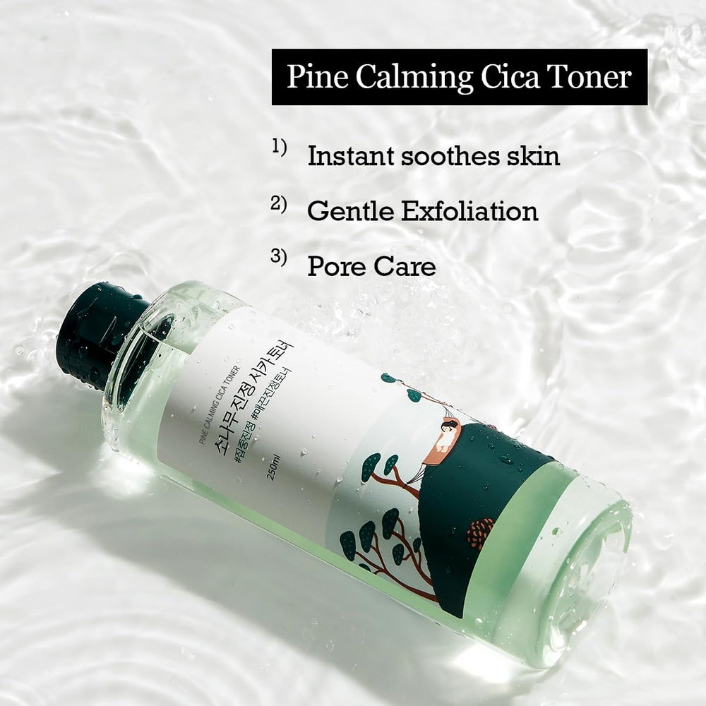 round-lab pine calmin cica toner textura humectante en piel